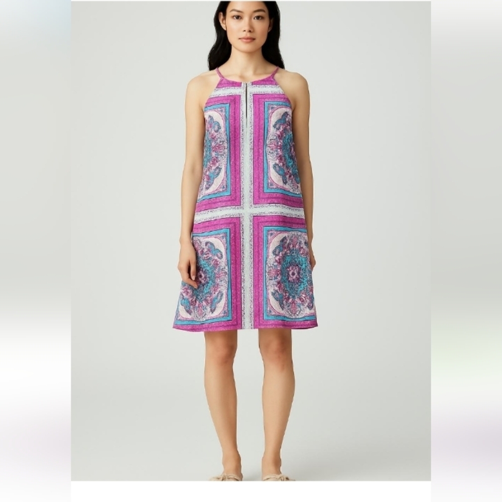 Madison Marcus Silk Halter Dress Size S Boho Paisley - Picture 8 of 13